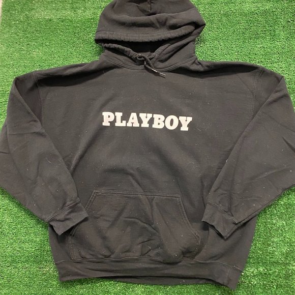 PLAYBOY Other - Playboy Bunny Hoodie Sweatshirt Black XL Spell Out Edgy Skater Grunge Streetwear